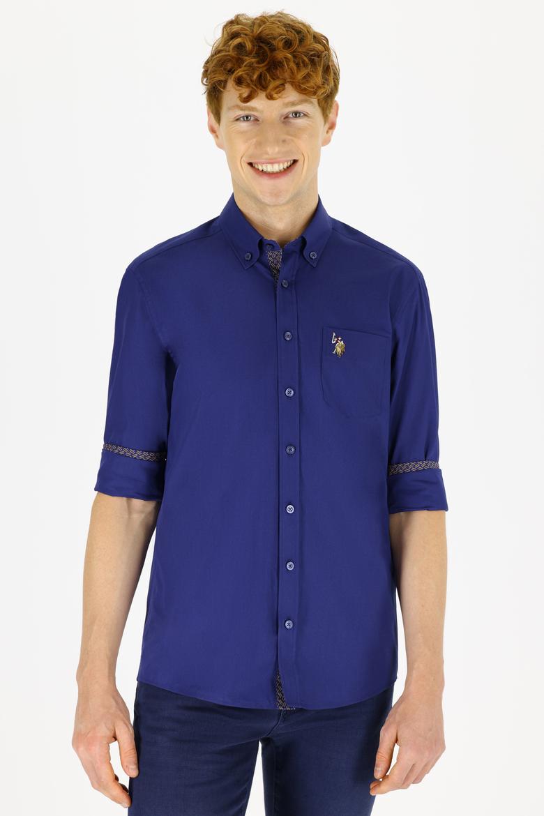 Erkek Lacivert Uzun Kollu Gömlek