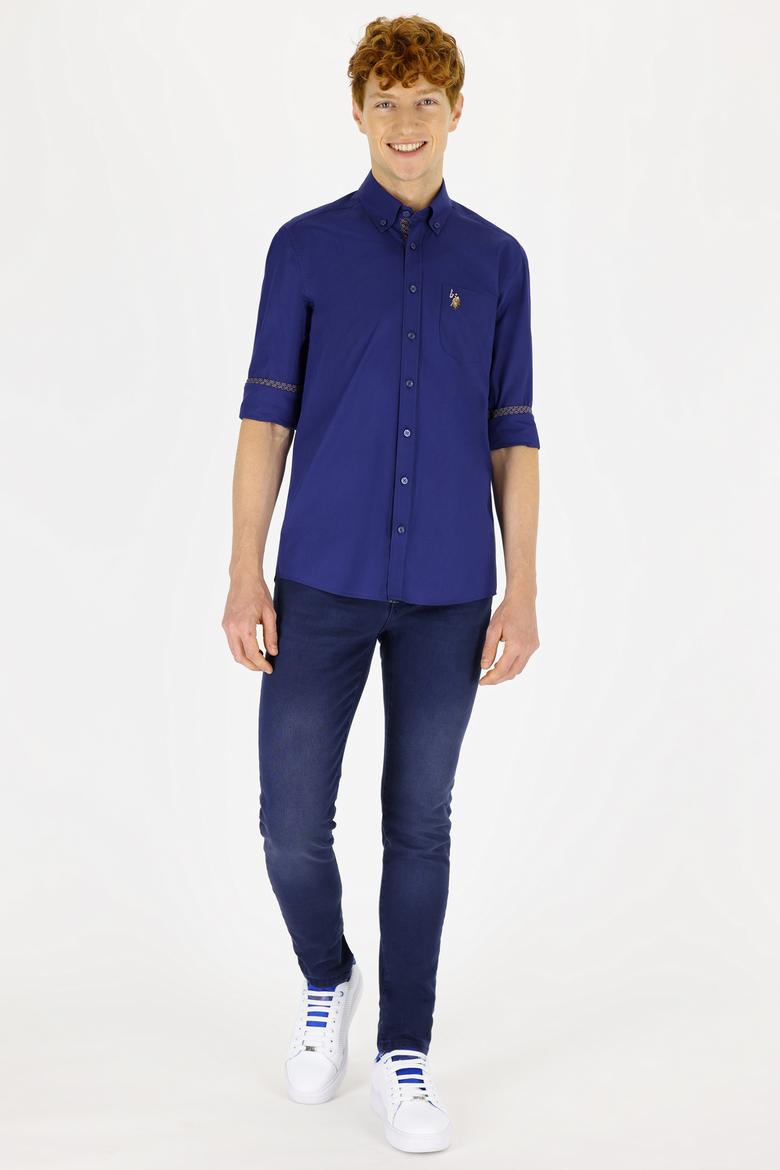 Erkek Lacivert Uzun Kollu Gömlek - 50238383013