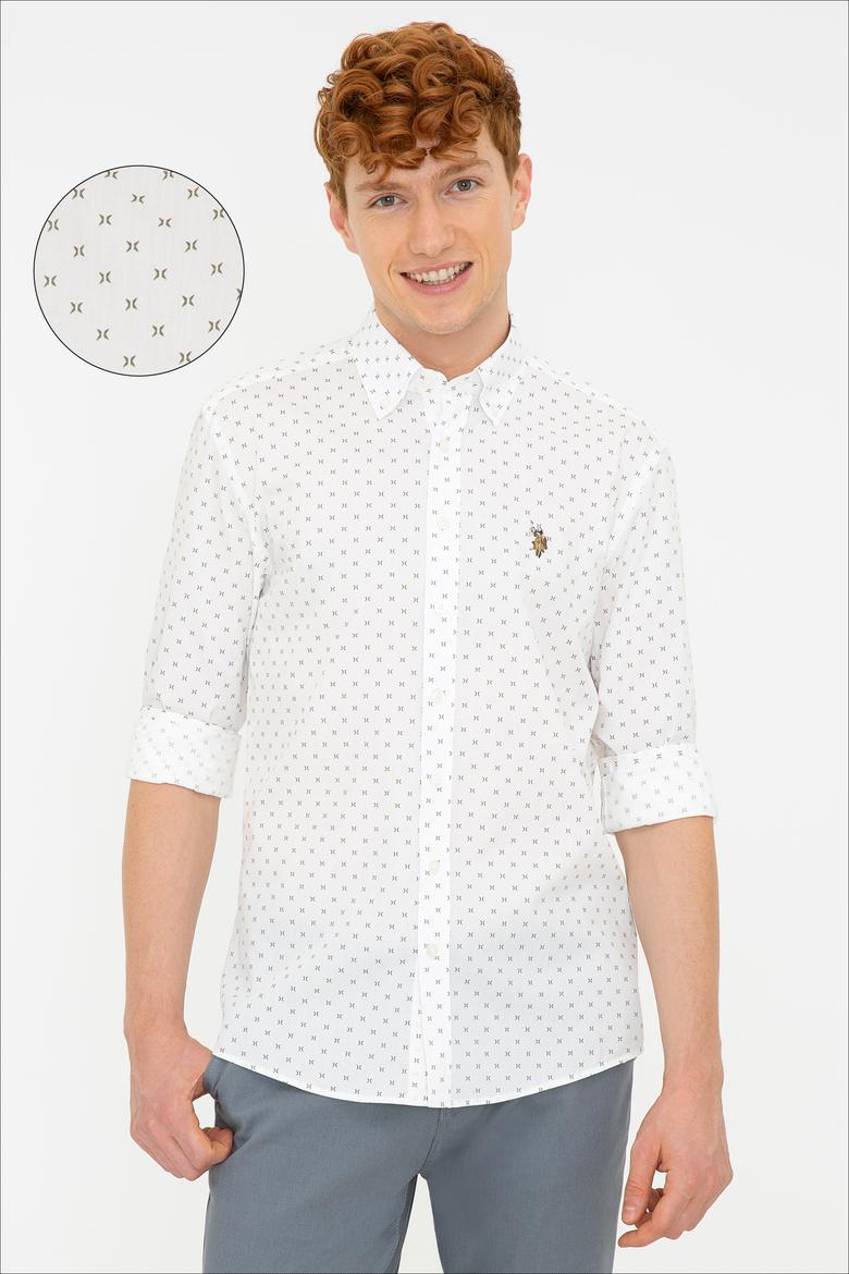 Erkek Beyaz Gömlek Uzunkol