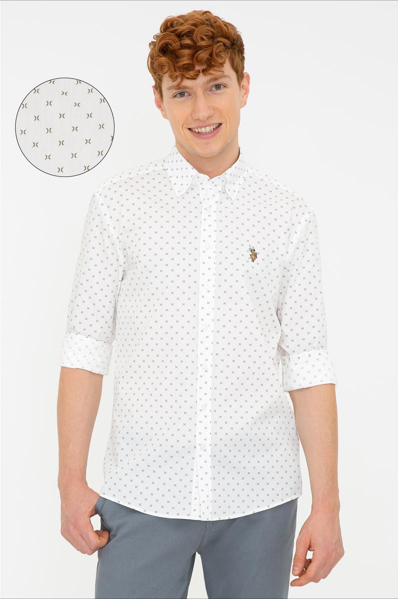 Erkek Beyaz Gömlek Uzunkol