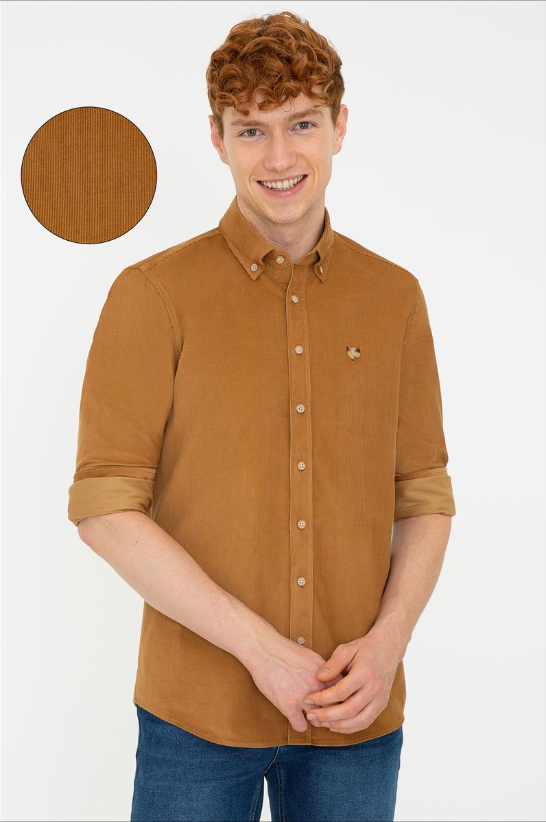 Erkek Hardal Uzun Kollu Gömlek