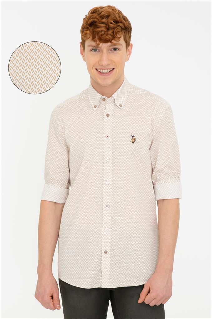 Erkek Camel Uzun Kollu Gömlek