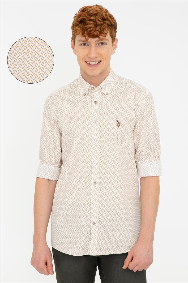 Erkek Camel Uzun Kollu Gömlek