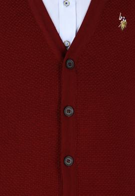 Erkek Bordo Basic Triko Hırka - 50236966015