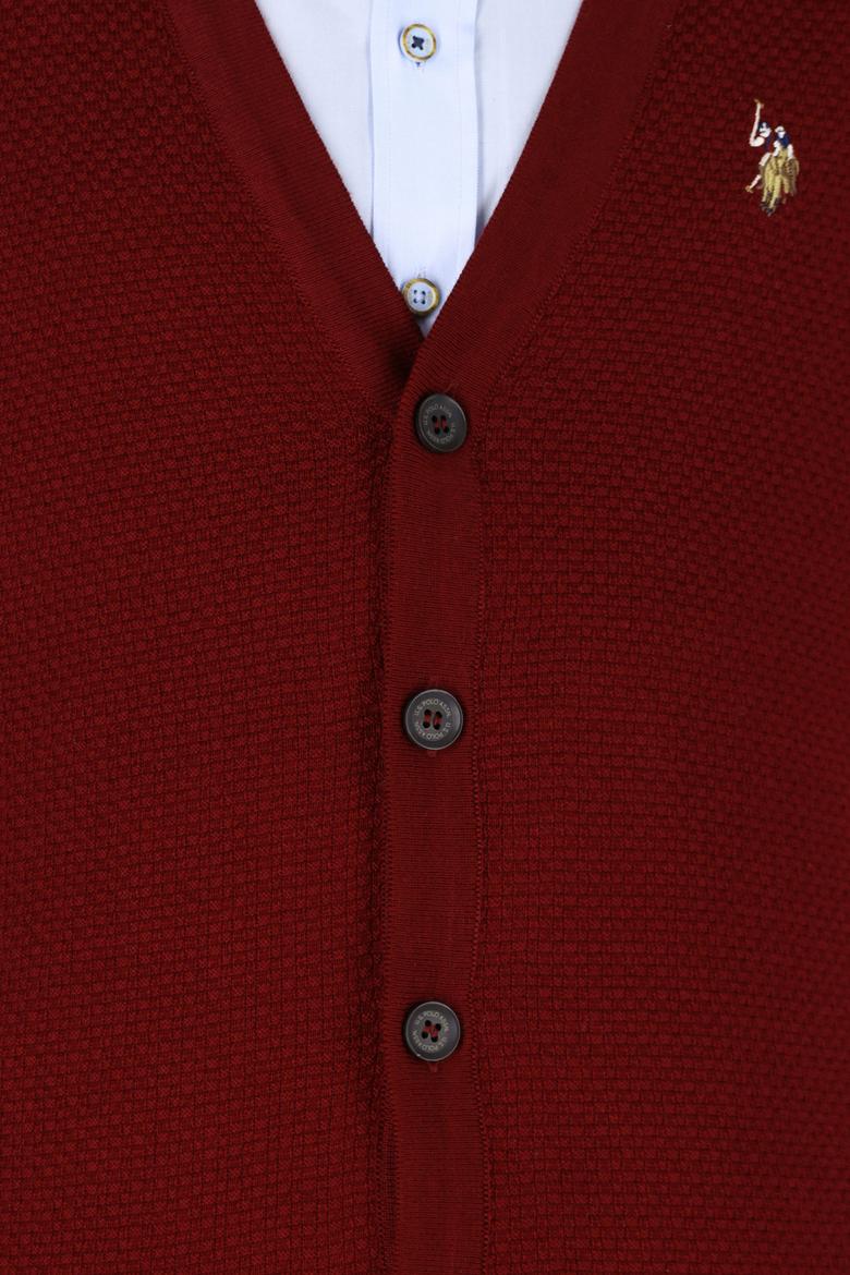 Erkek Bordo Basic Triko Hırka - 50236966015