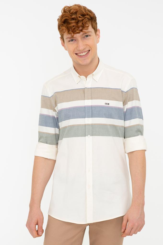 Erkek Krem Gömlek Uzunkol