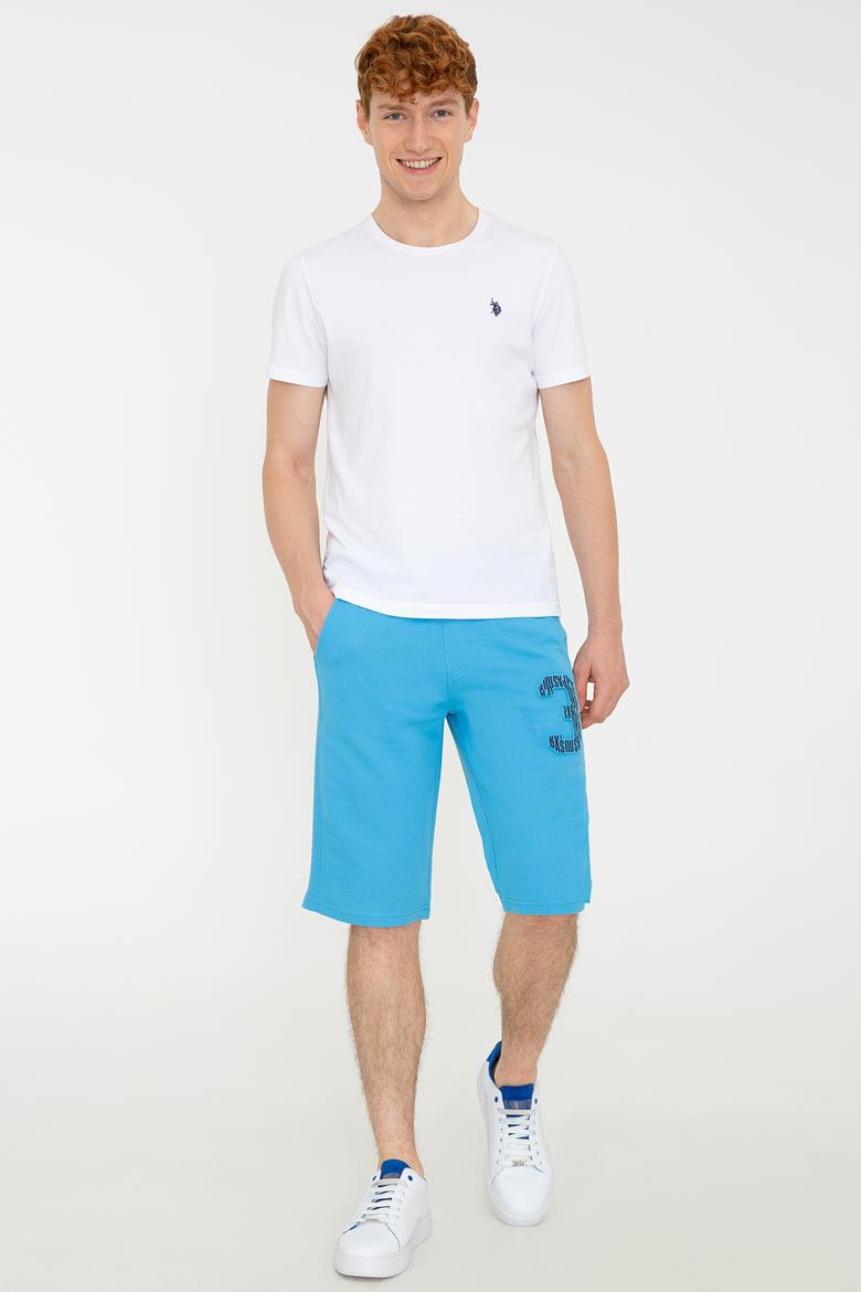 Erkek Kobalt Mavi Örme Şort