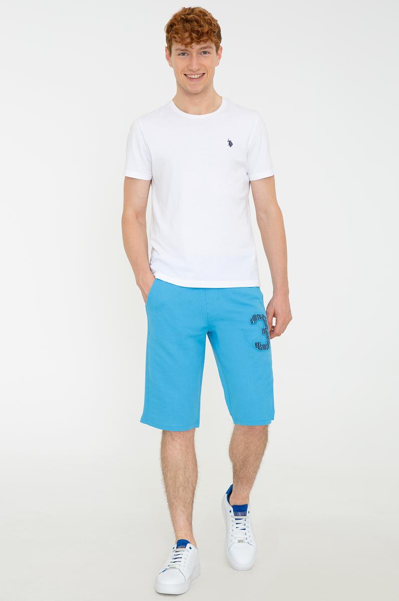 Erkek Kobalt Mavi Örme Şort