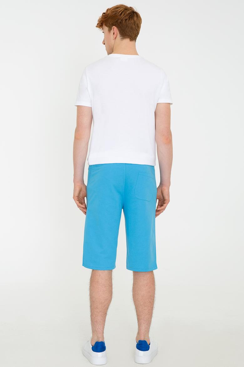 Erkek Kobalt Mavi Örme Şort - 50218873034