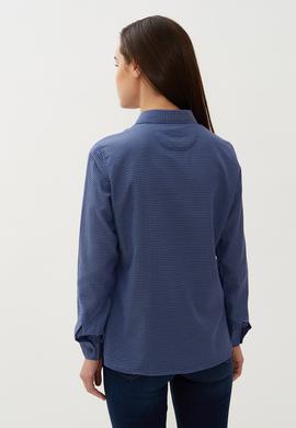 Kadın İndigo Uzun Kollu Gömlek - 50227187012