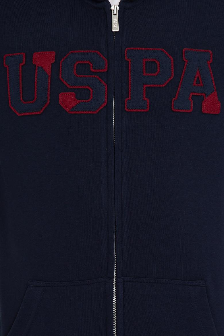 Erkek Lacivert Kapüşonlu Örme Hırka - 50237915019