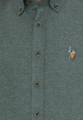 Erkek Koyu Yeşil Uzun Kollu Basic Gömlek - 50238146010