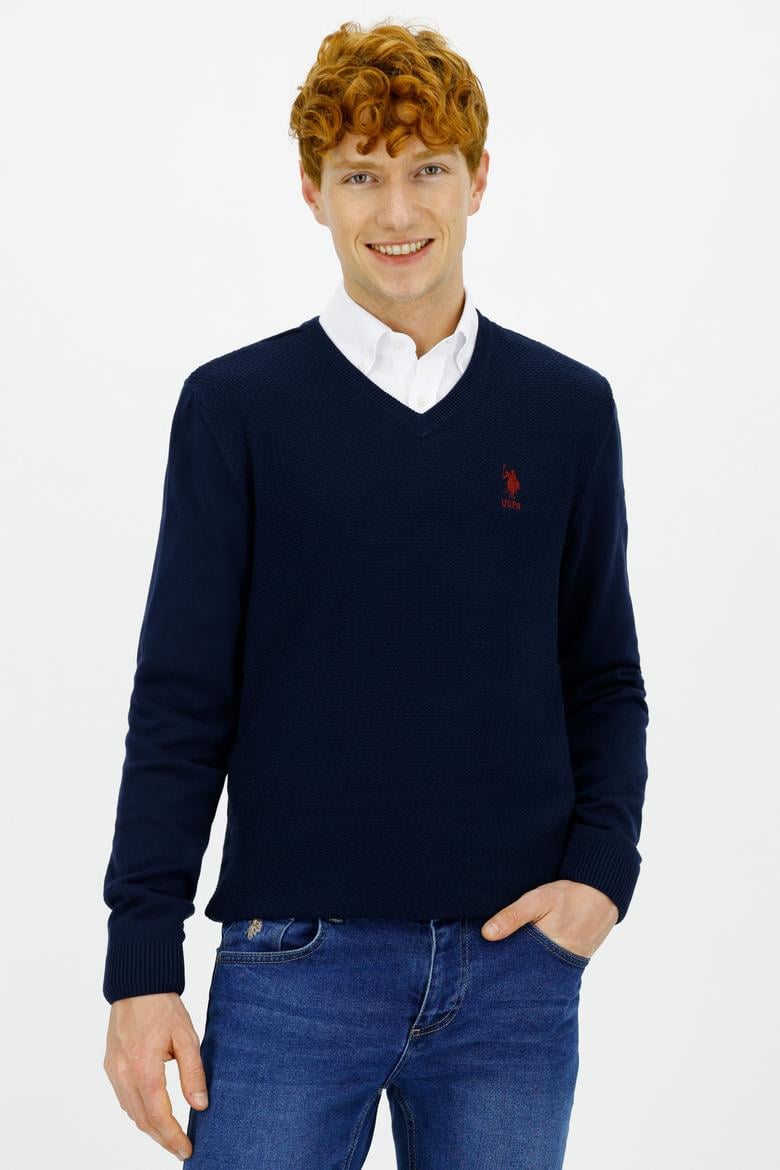 Erkek Lacivert Basic Kazak