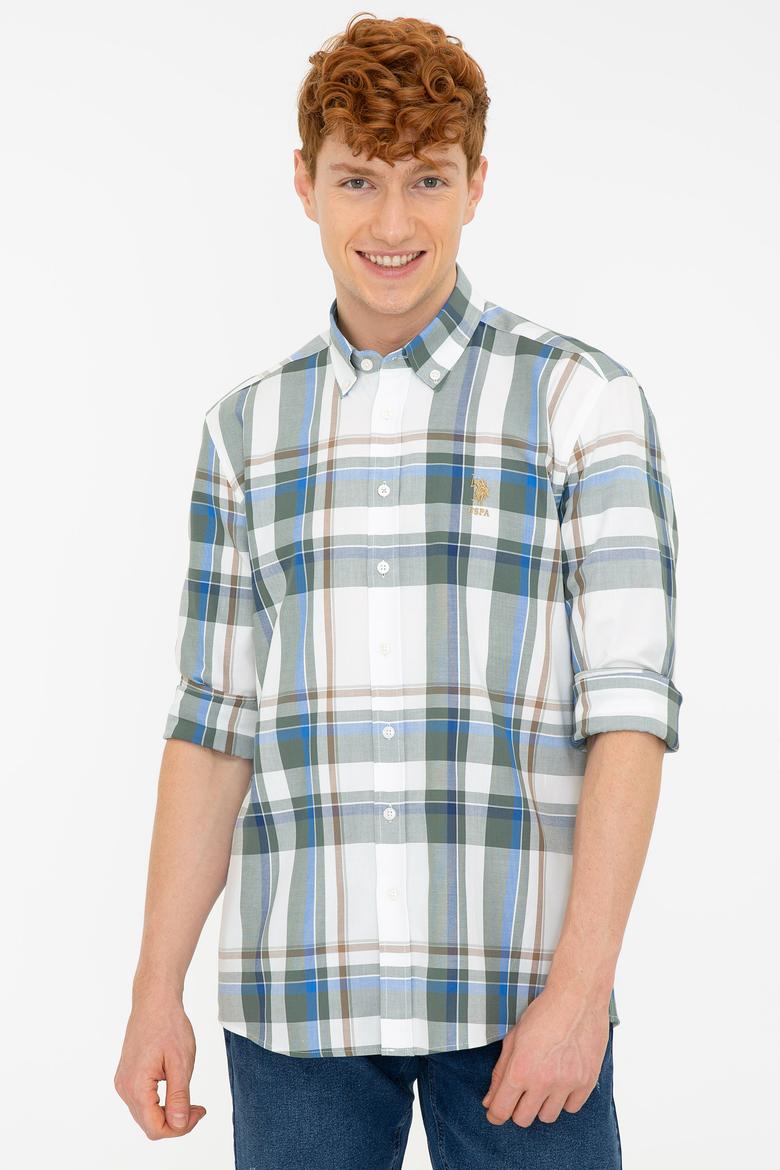 Erkek Haki Uzun Kollu Gömlek