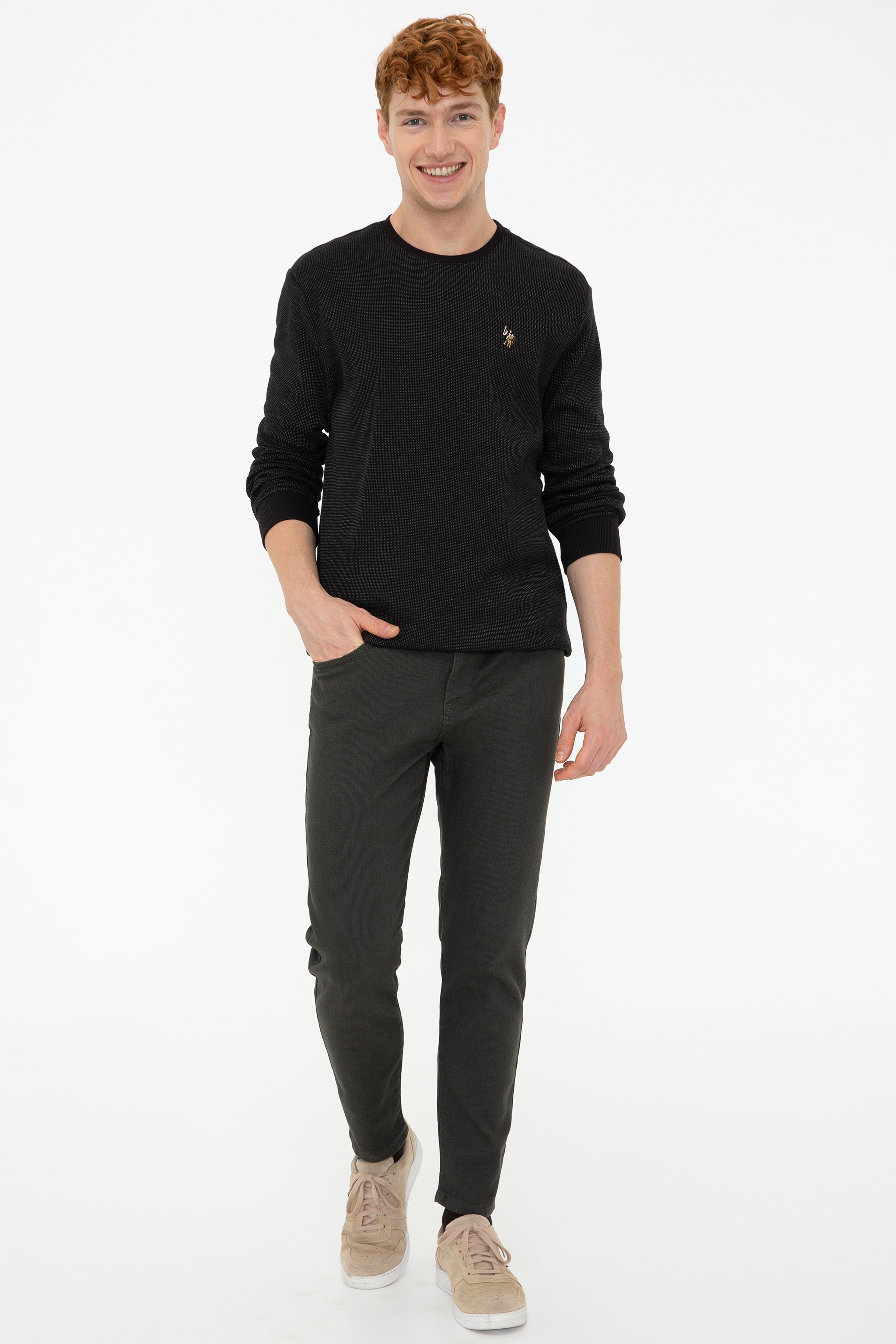 Erkek Siyah Sweatshirt - Image 4