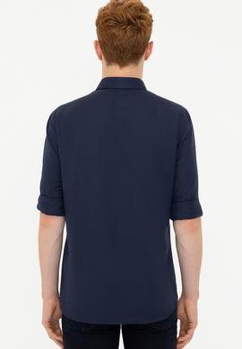 Erkek Lacivert Gömlek Uzunkol Basic - 50249786042