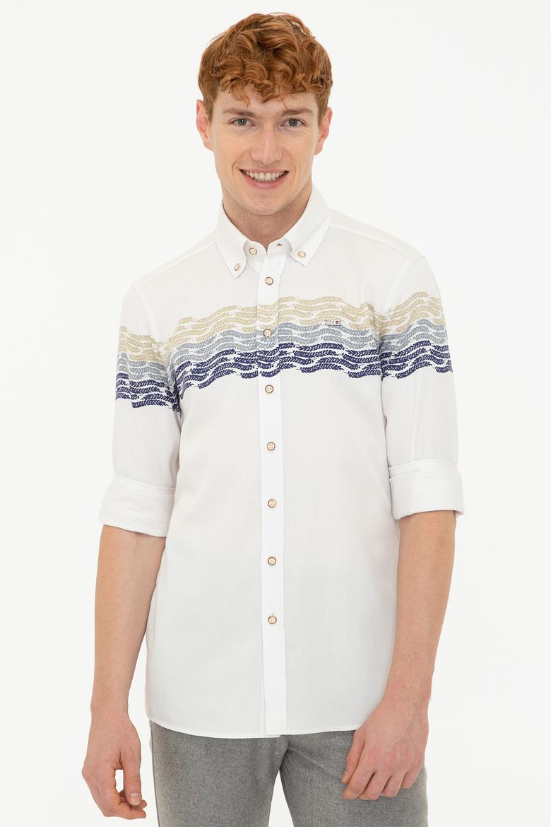 Erkek Krem Uzun Kollu Gömlek