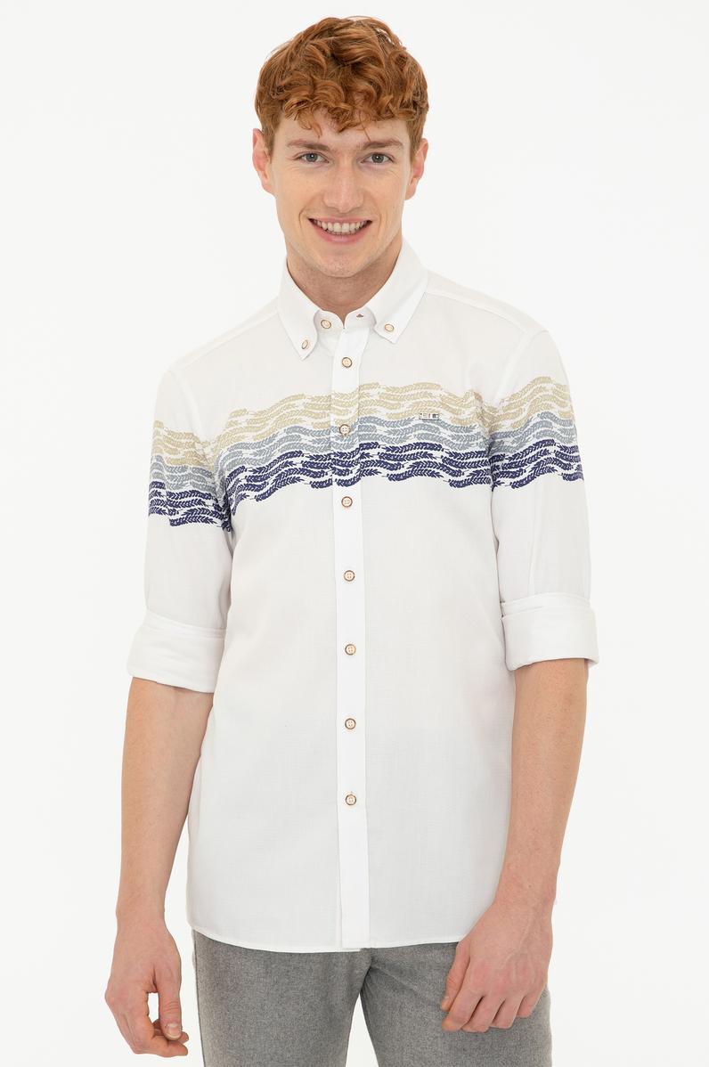 Erkek Krem Uzun Kollu Gömlek