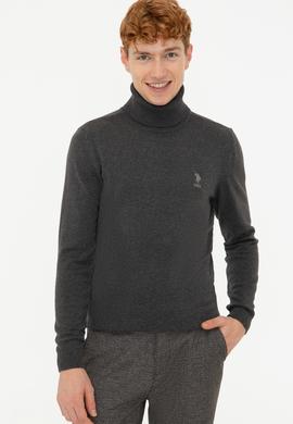 Erkek Antrasit Melanj Basic Kazak - 50236961028