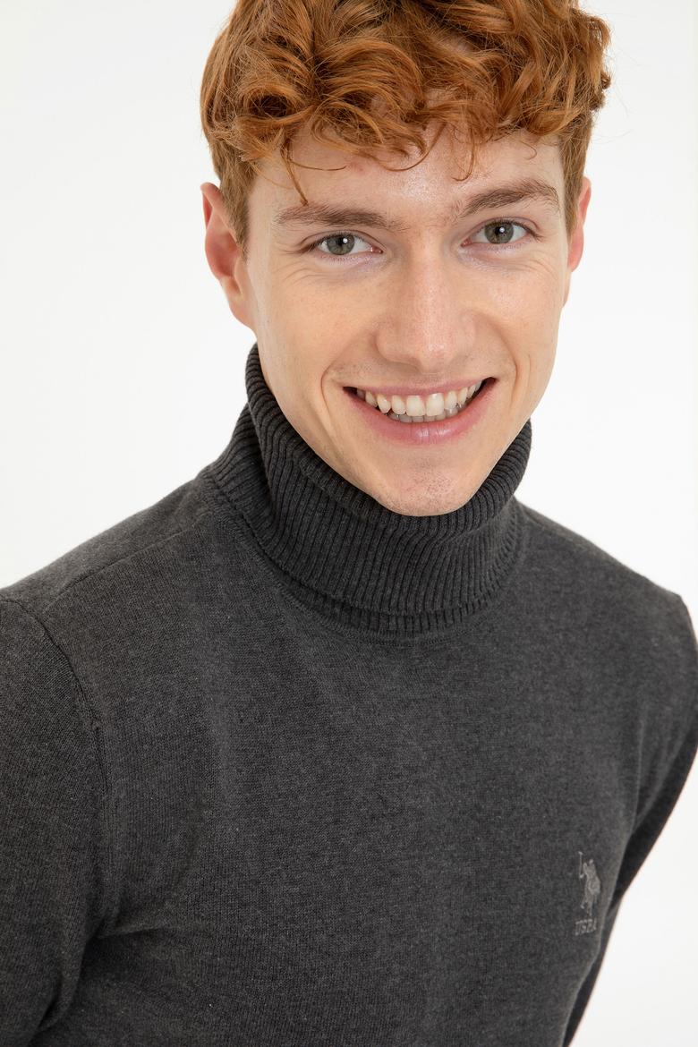 Erkek Antrasit Melanj Basic Kazak - 50236961028