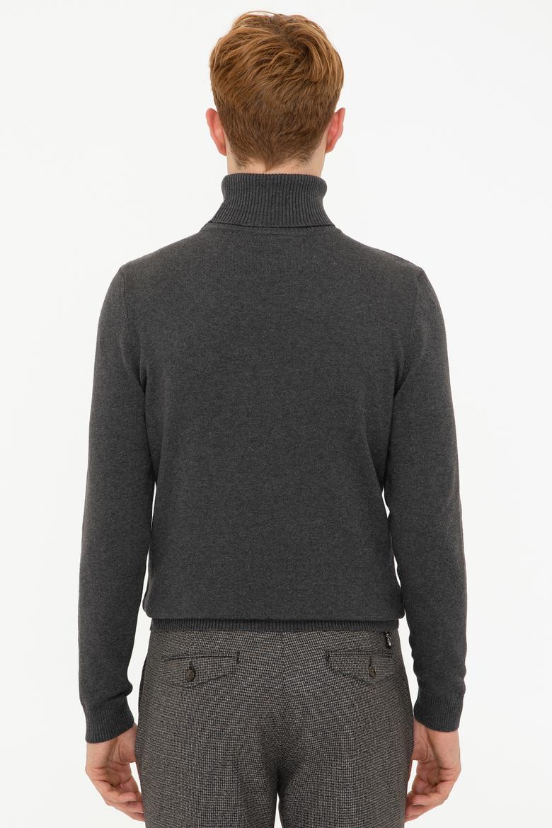 Erkek Antrasit Melanj Basic Kazak - 50236961028