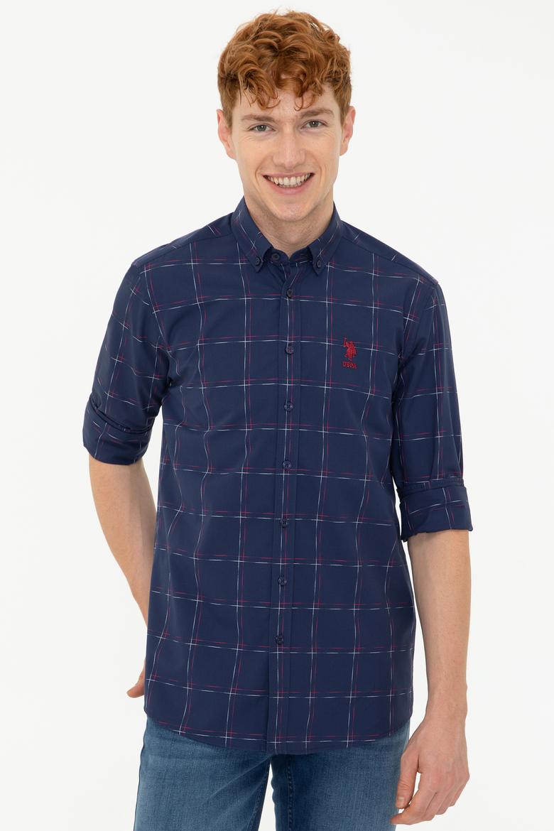 Erkek Lacivert Gömlek Uzunkol