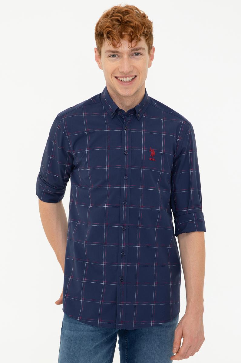 Erkek Lacivert Gömlek Uzunkol