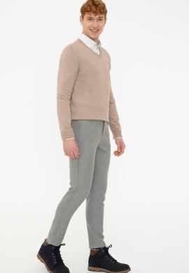 Erkek Gri Kanvas Pantolon - 50241391002