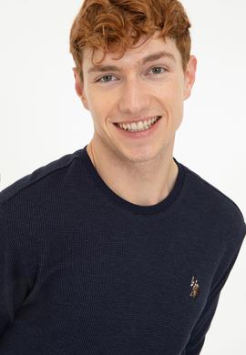 Erkek Lacivert Bisiklet Yaka Sweatshirt - 50236865037