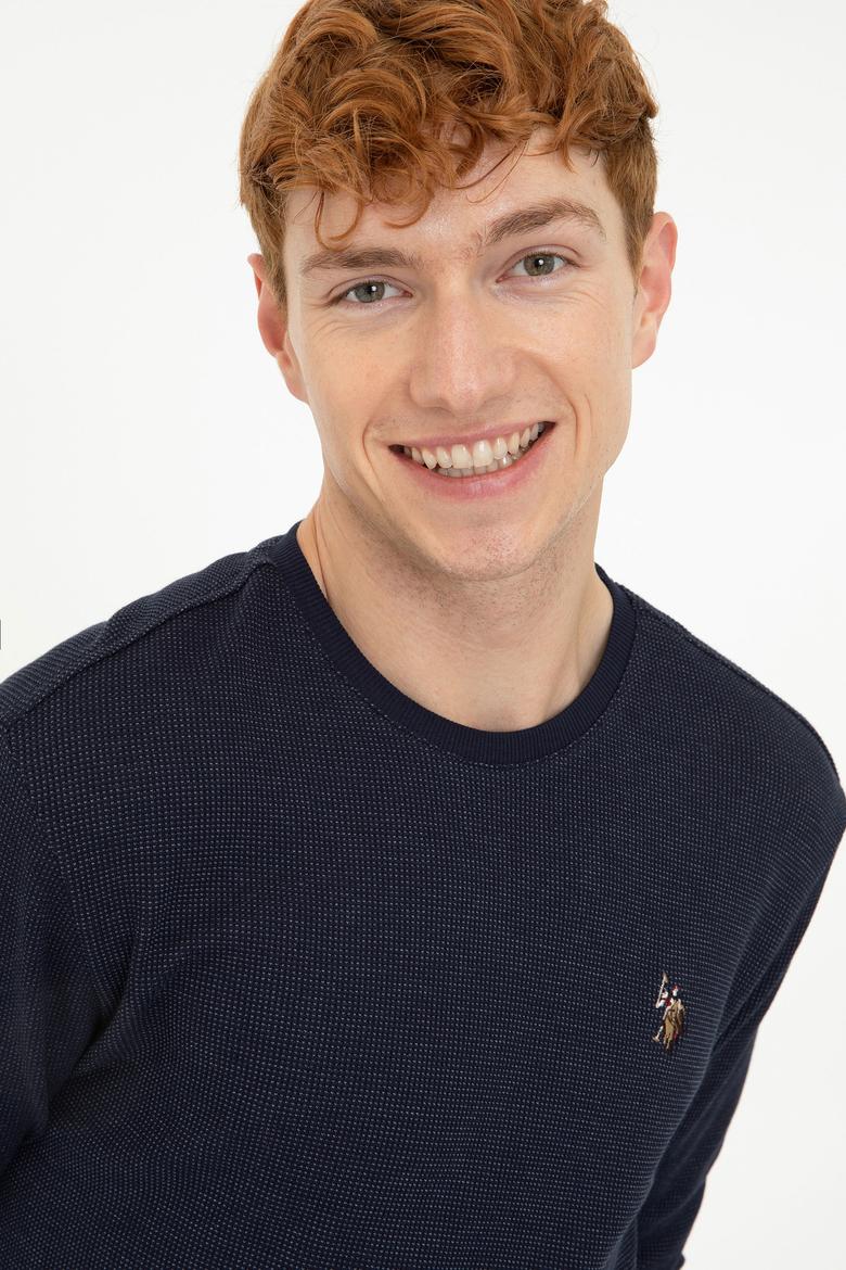 Erkek Lacivert Bisiklet Yaka Sweatshirt - 50236865037