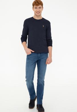 Erkek Lacivert Bisiklet Yaka Sweatshirt - 50236865037