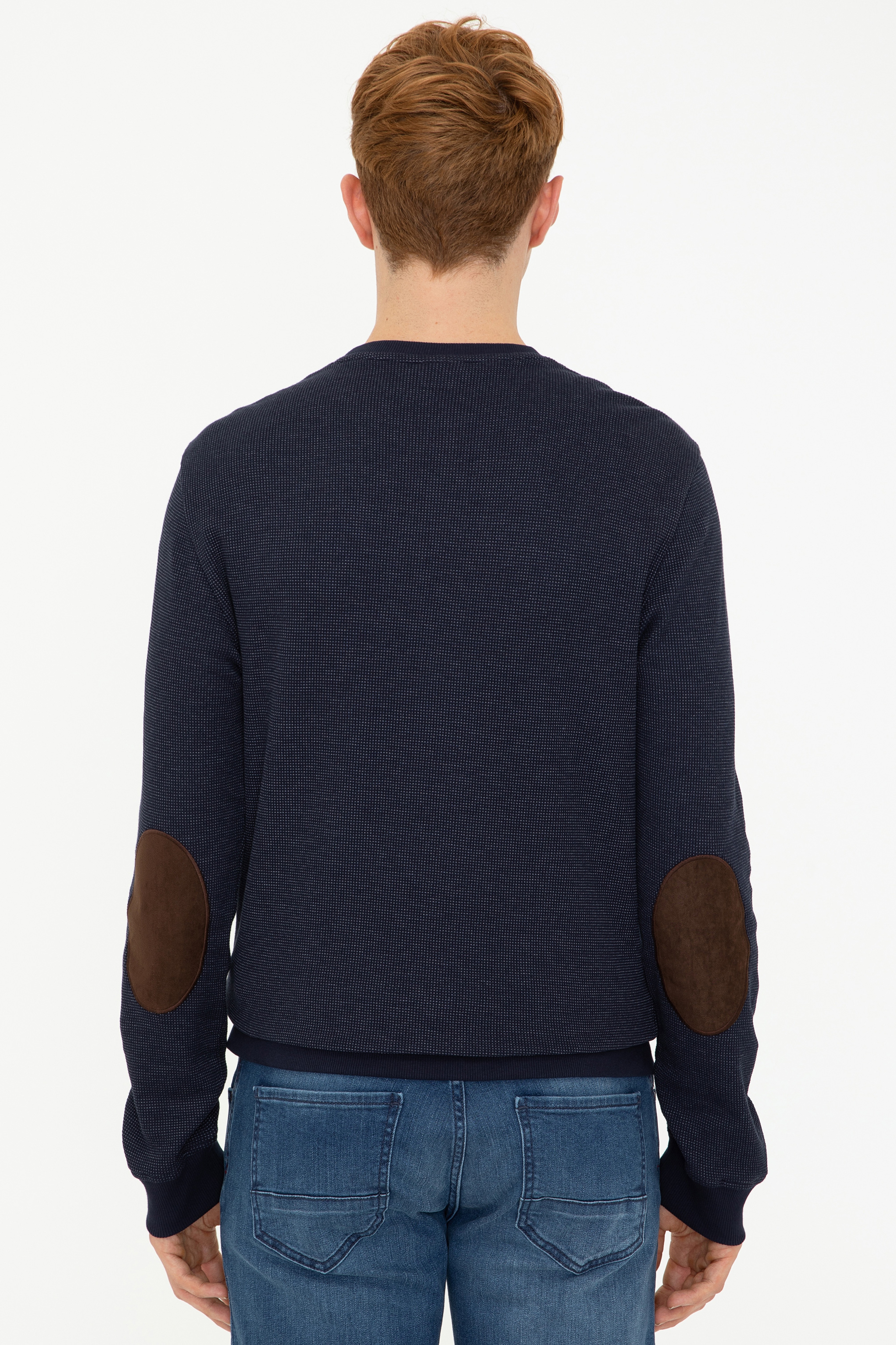 Erkek Lacivert Bisiklet Yaka Sweatshirt - Image 4