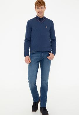 Erkek İndigo Basic Kazak - 50236974052