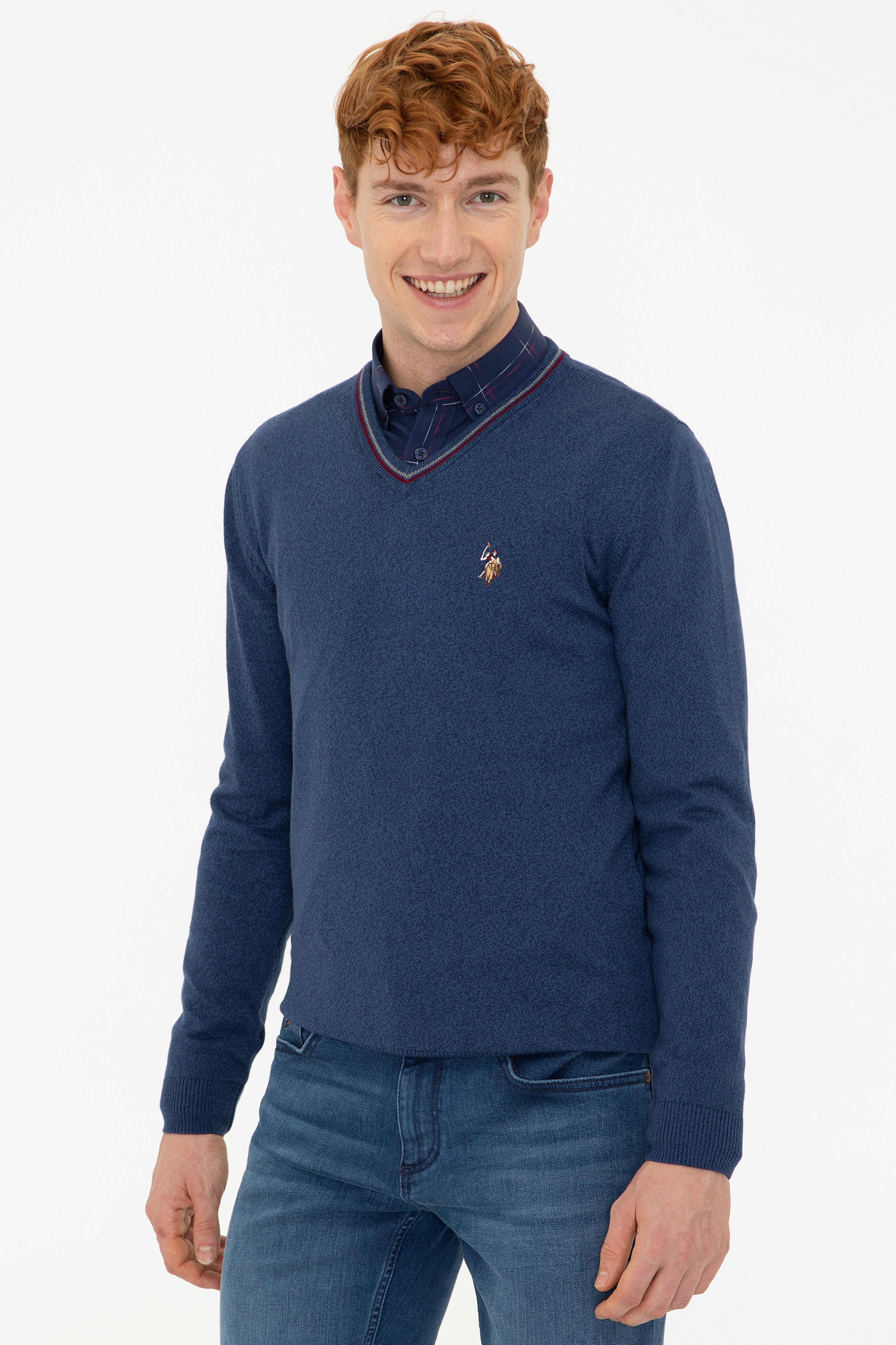Erkek İndigo Basic Kazak - Image 3