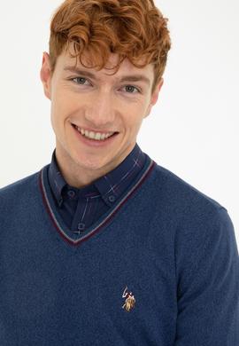 Erkek İndigo Basic Kazak - 50236974052