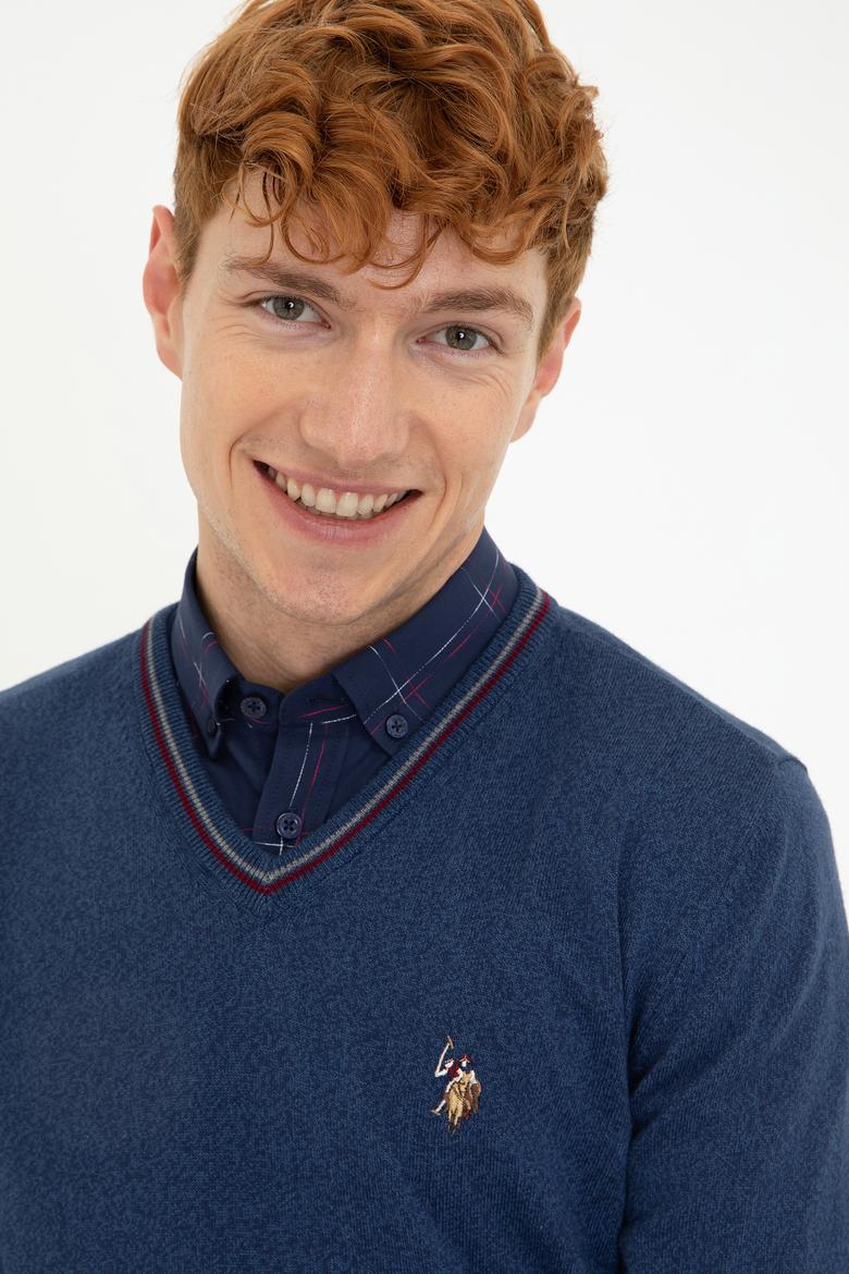 Erkek İndigo Basic Kazak - 50236974052