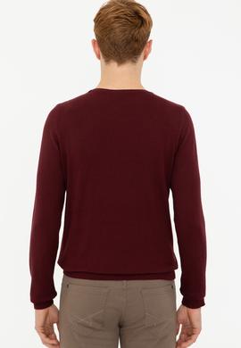 Erkek Bordo Basic Kazak - 50237036043