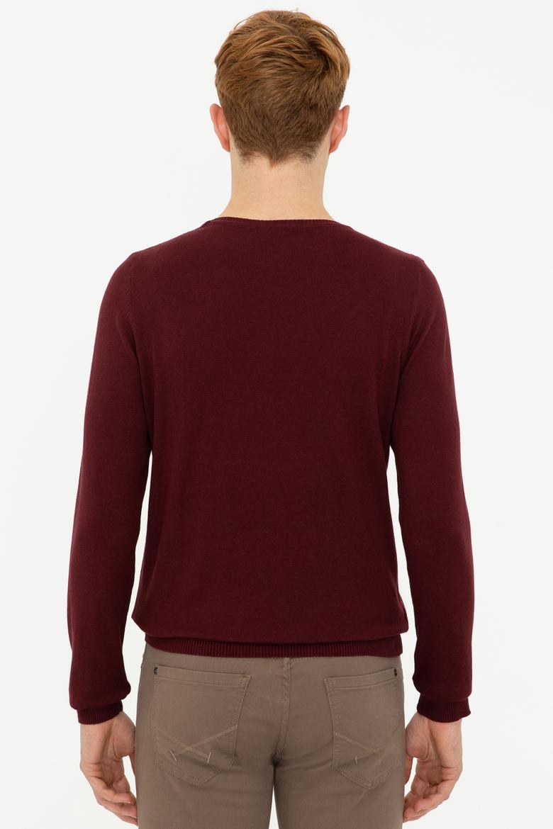 Erkek Bordo Basic Kazak - 50237036043