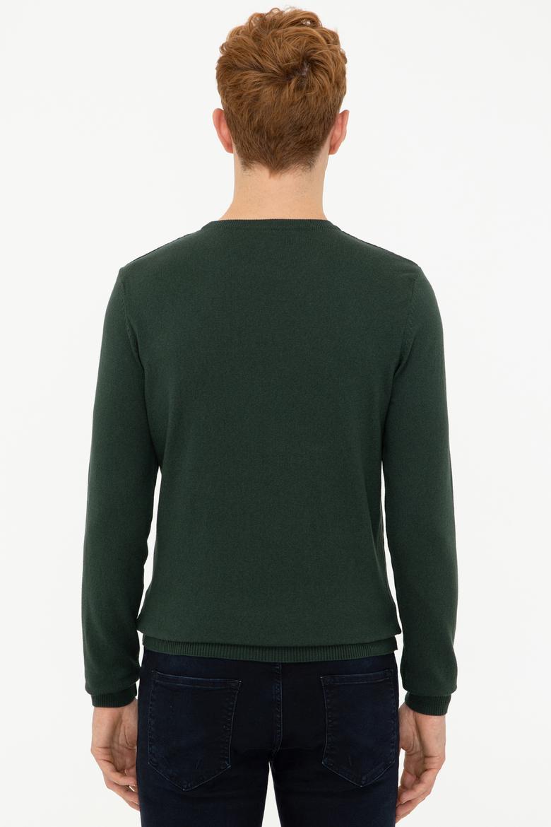 Erkek Yeşil Basic Kazak - 50236971042