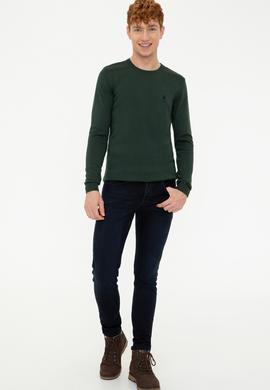 Erkek Yeşil Basic Kazak - 50236971042