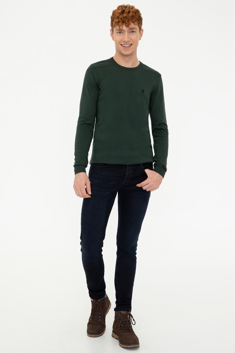 Erkek Yeşil Basic Kazak - 50236971042