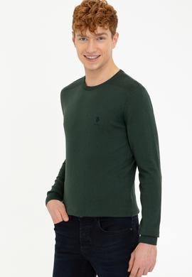 Erkek Yeşil Basic Kazak - 50236971042