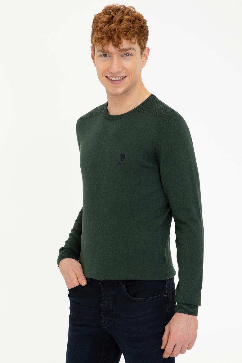 Erkek Yeşil Basic Kazak - 50236971042