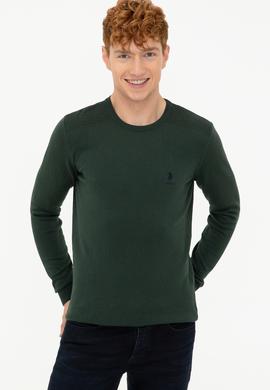 Erkek Yeşil Basic Kazak - 50236971042