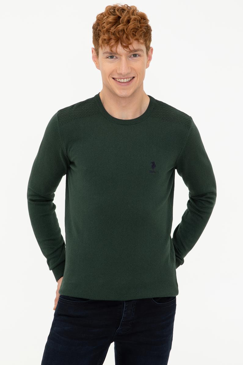 Erkek Yeşil Basic Kazak