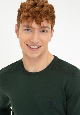 Erkek Yeşil Basic Kazak - 50236971042