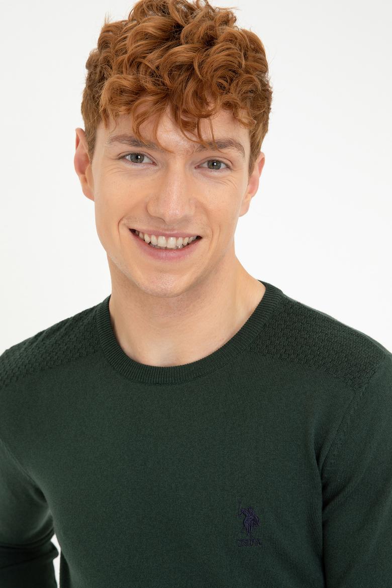 Erkek Yeşil Basic Kazak - 50236971042