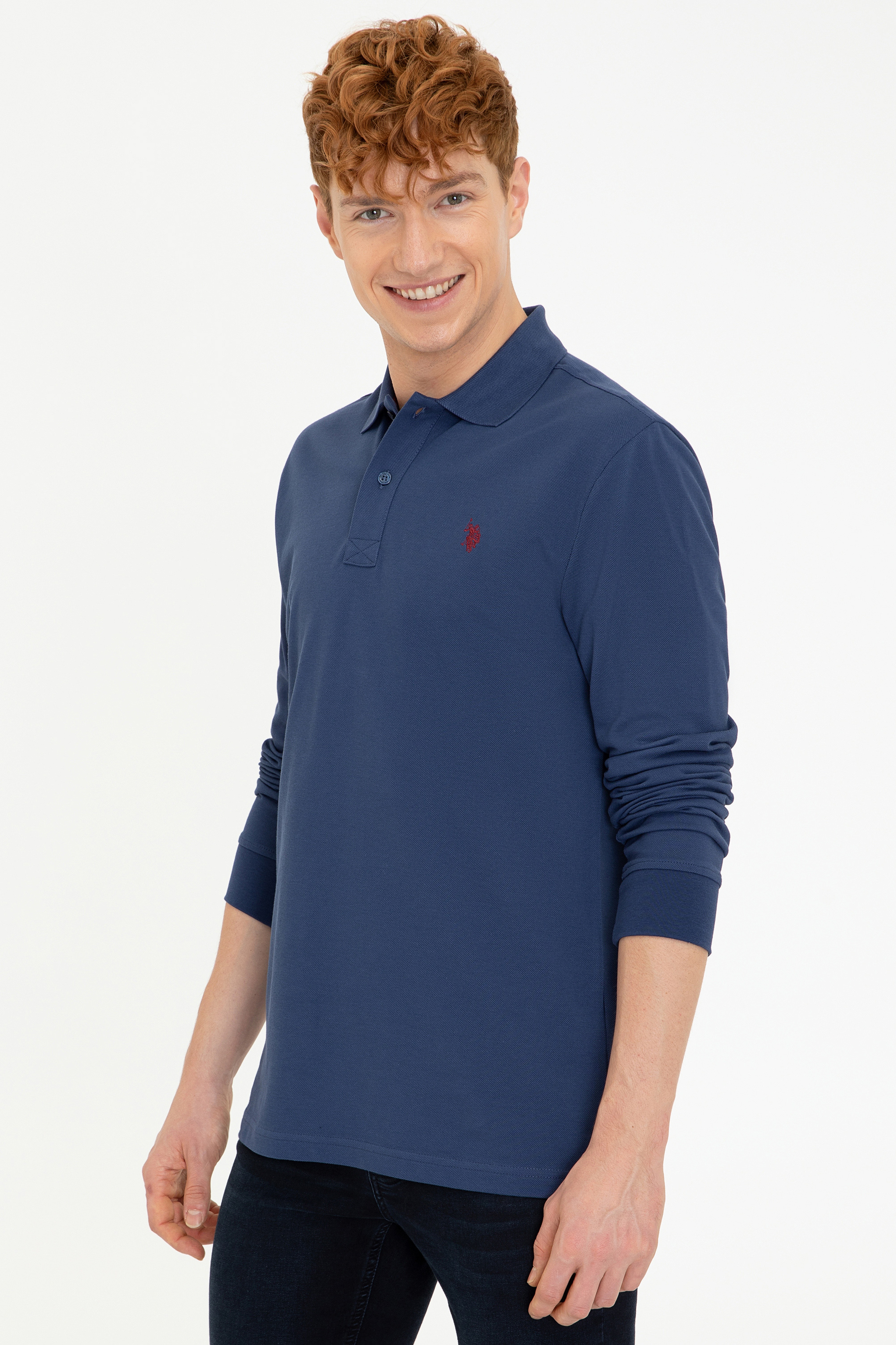 Erkek Koyu İndigo Basic Sweatshirt - Image 3