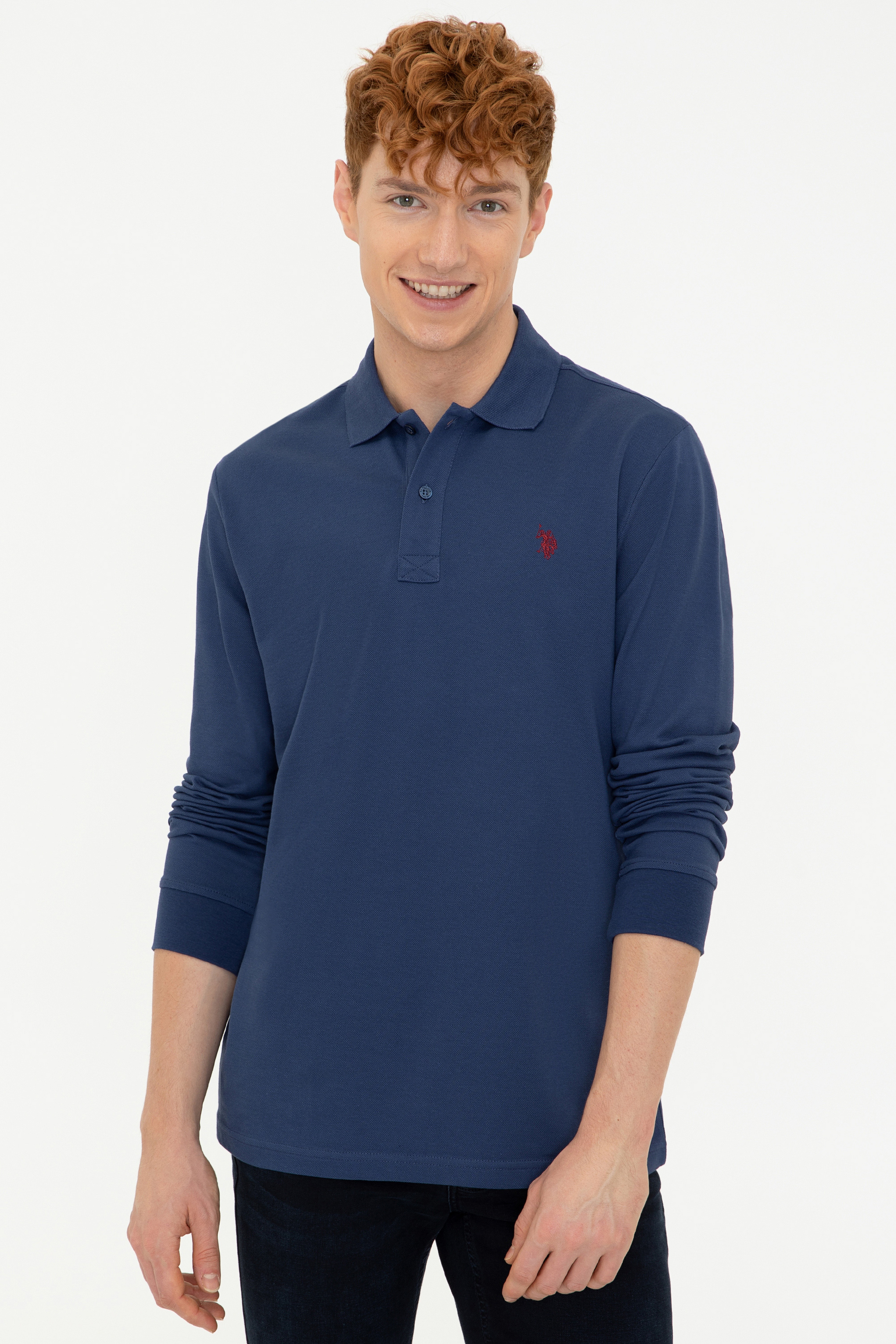 Erkek Koyu İndigo Basic Sweatshirt