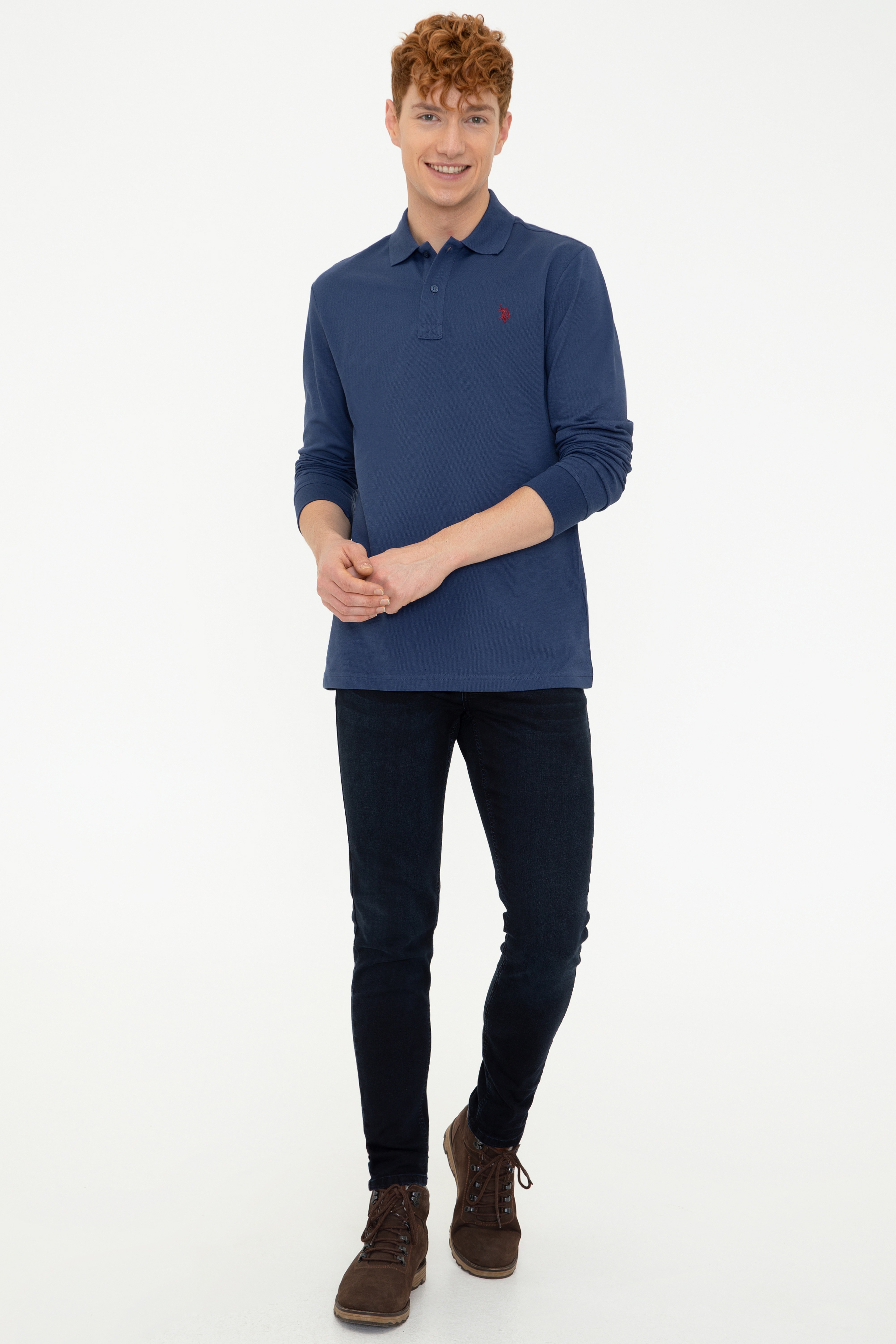Erkek Koyu İndigo Basic Sweatshirt - Image 5
